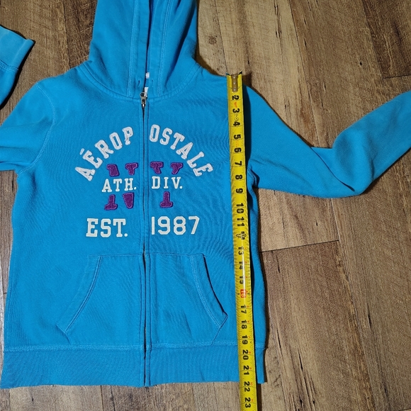 Y2K Skater Zip Up Aeropostale Juniors Girl Hoodie Sz LG/T307 - Picture 6 of 6